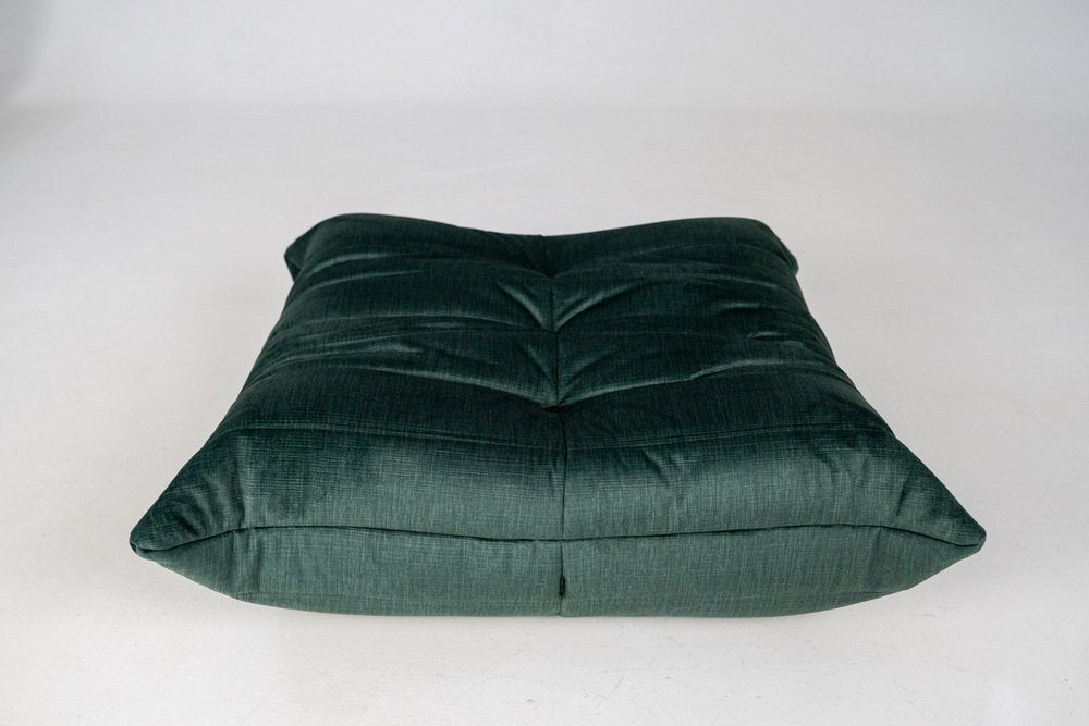 Set_of_Togo_Lounge_Chair_and_Pouf_by_Michel_Ducaroy_for_Ligne_Roset,_Dark_Mint_Velvet,_France,_1982