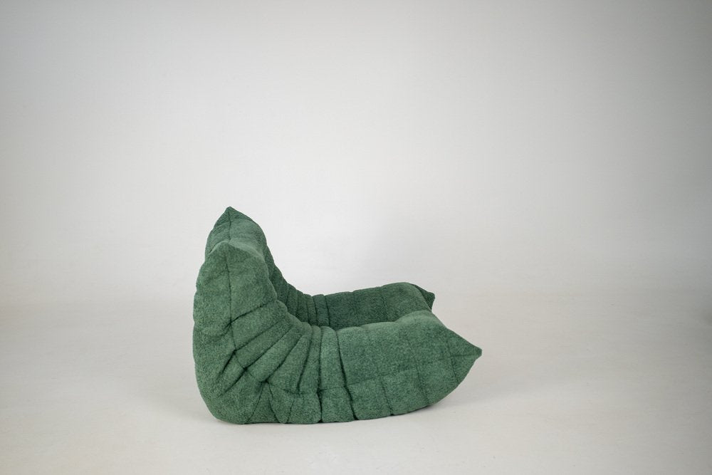 Set_of_Togo_Lounge_Chair_and_Pouf_by_Michel_Ducaroy_for_Ligne_Roset,_Emerald_Boucle_Fabric,_France,_1976