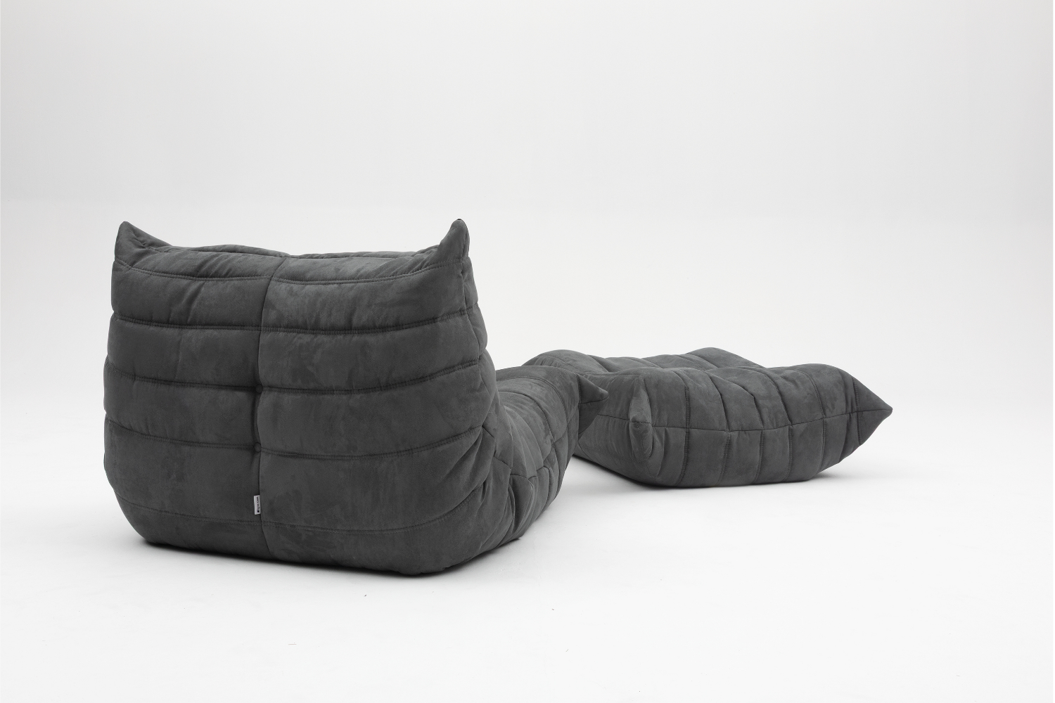 Set_of_Togo_Lounge_Chair_and_Pouf_by_Michel_Ducaroy_for_Ligne_Roset,_Grey_Corduroy,_France,_1978