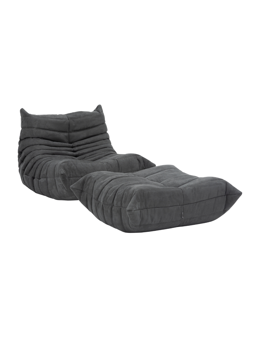 Set_of_Togo_Lounge_Chair_and_Pouf_by_Michel_Ducaroy_for_Ligne_Roset,_Grey_Corduroy,_France,_1978