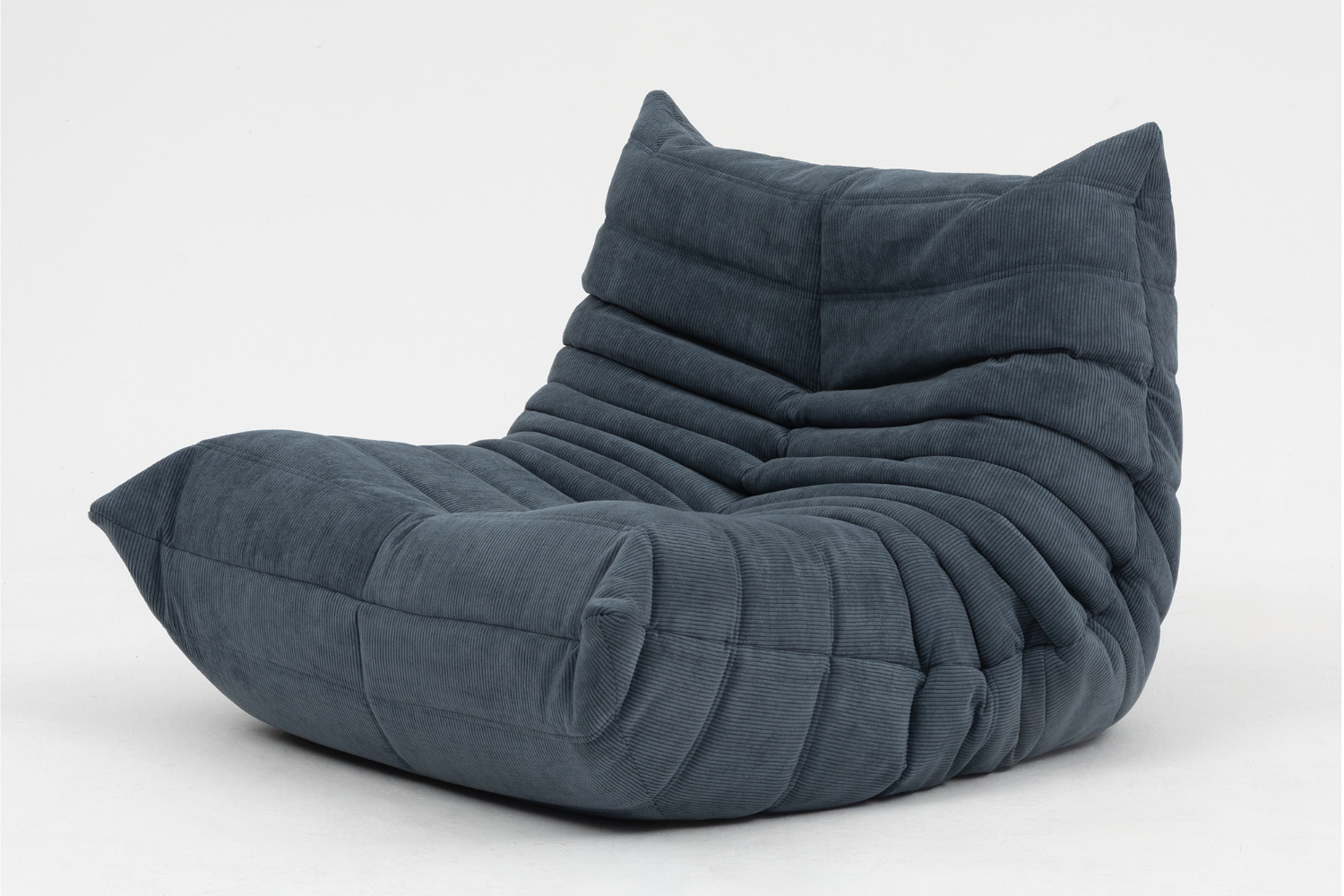 Set_of_Togo_Lounge_Chair_and_Pouf_by_Michel_Ducaroy_for_Ligne_Roset,_Grey_Corduroy,_France,_1981