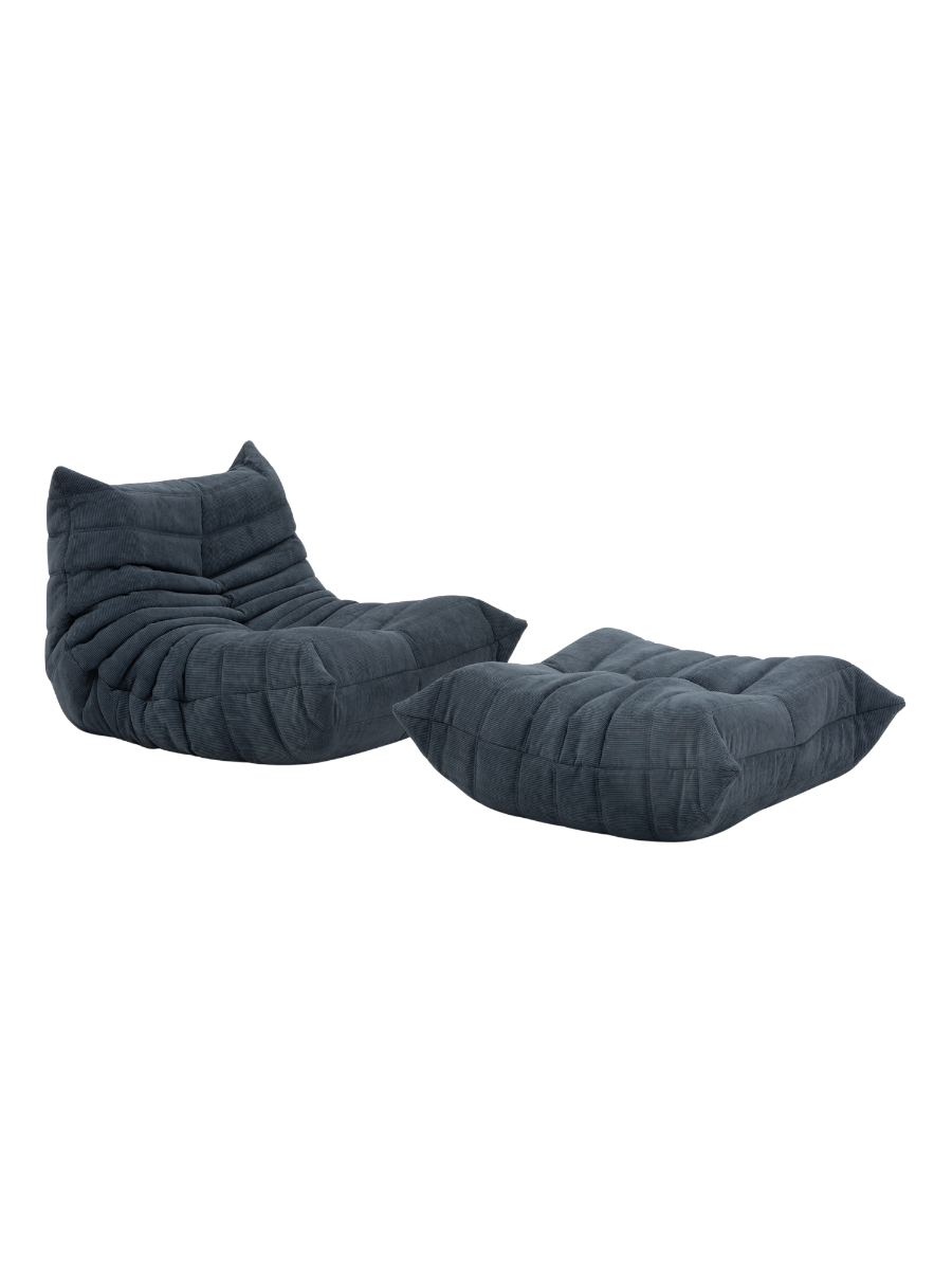 Set_of_Togo_Lounge_Chair_and_Pouf_by_Michel_Ducaroy_for_Ligne_Roset,_Grey_Corduroy,_France,_1981