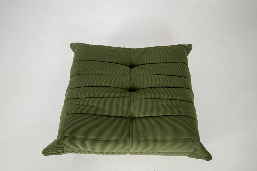 Set_of_Togo_Lounge_Chair_and_Pouf_by_Michel_Ducaroy_for_Ligne_Roset,_Khaki_Corduroy,_France,_1974