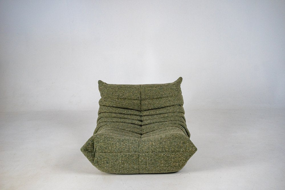 Set_of_Togo_Lounge_Chair_and_Pouf_by_Michel_Ducaroy_for_Ligne_Roset,_Khaki_Tweed_Fabric,_France,_1978