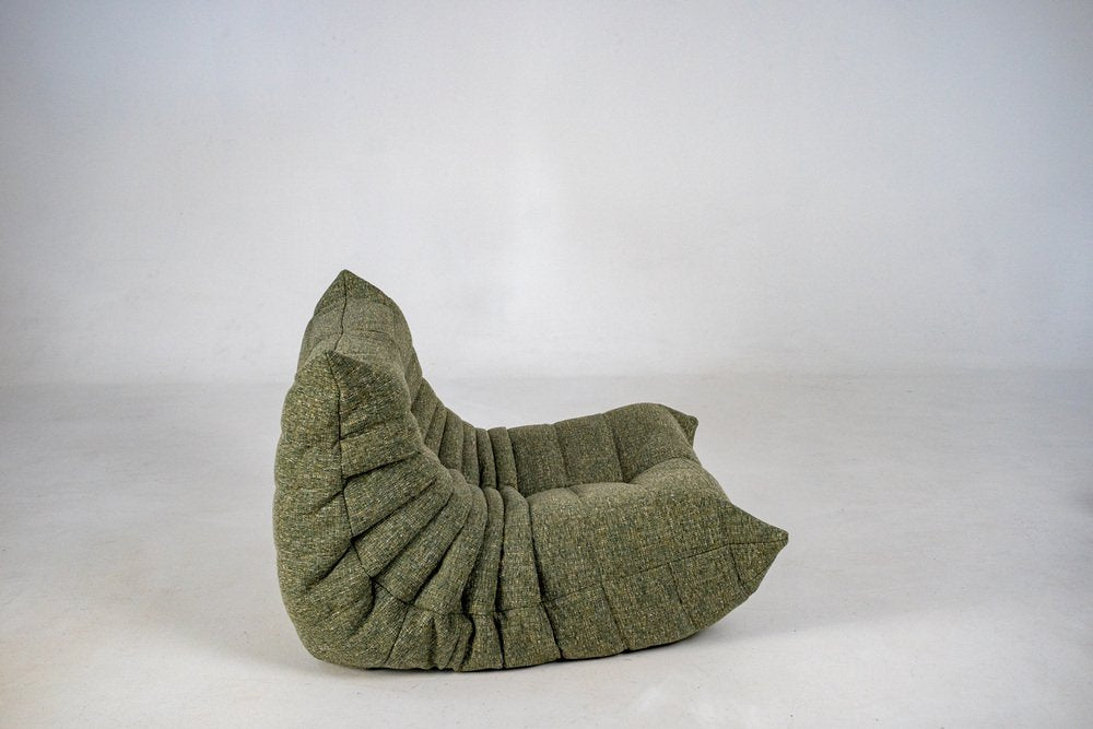 Set_of_Togo_Lounge_Chair_and_Pouf_by_Michel_Ducaroy_for_Ligne_Roset,_Khaki_Tweed_Fabric,_France,_1978