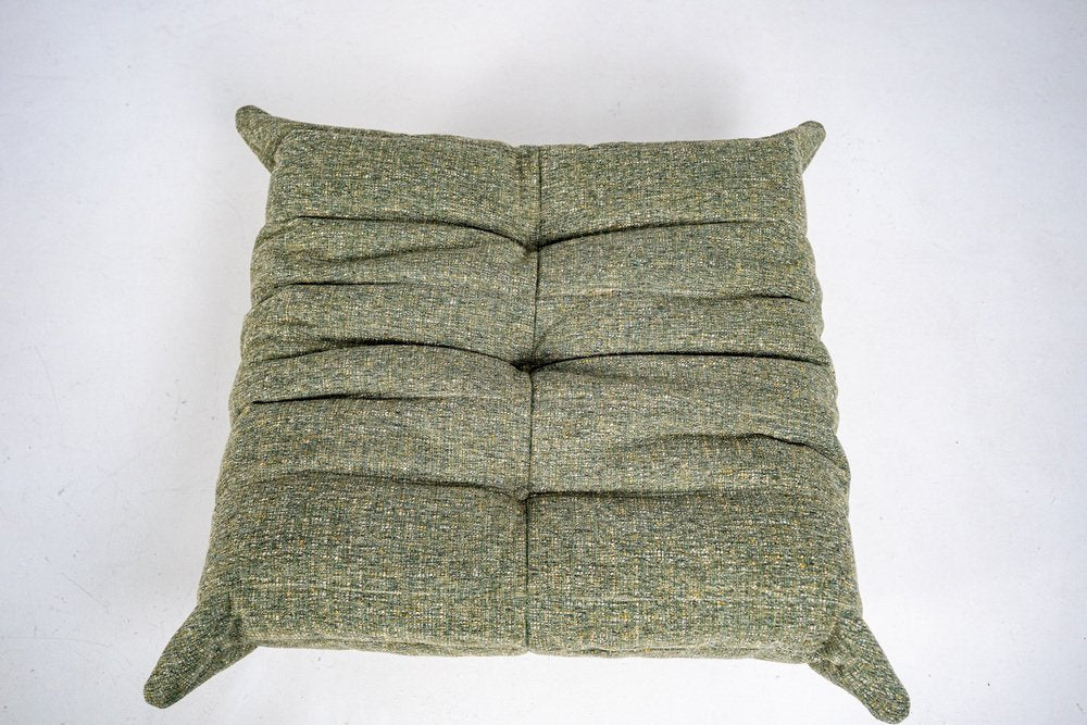 Set_of_Togo_Lounge_Chair_and_Pouf_by_Michel_Ducaroy_for_Ligne_Roset,_Khaki_Tweed_Fabric,_France,_1978