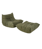 Set_of_Togo_Lounge_Chair_and_Pouf_by_Michel_Ducaroy_for_Ligne_Roset,_Khaki_Tweed_Fabric,_France,_1978