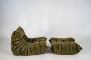 Set_of_Togo_Lounge_Chair_and_Pouf_by_Michel_Ducaroy_for_Ligne_Roset,_Khaki_Velvet,_France,_1976