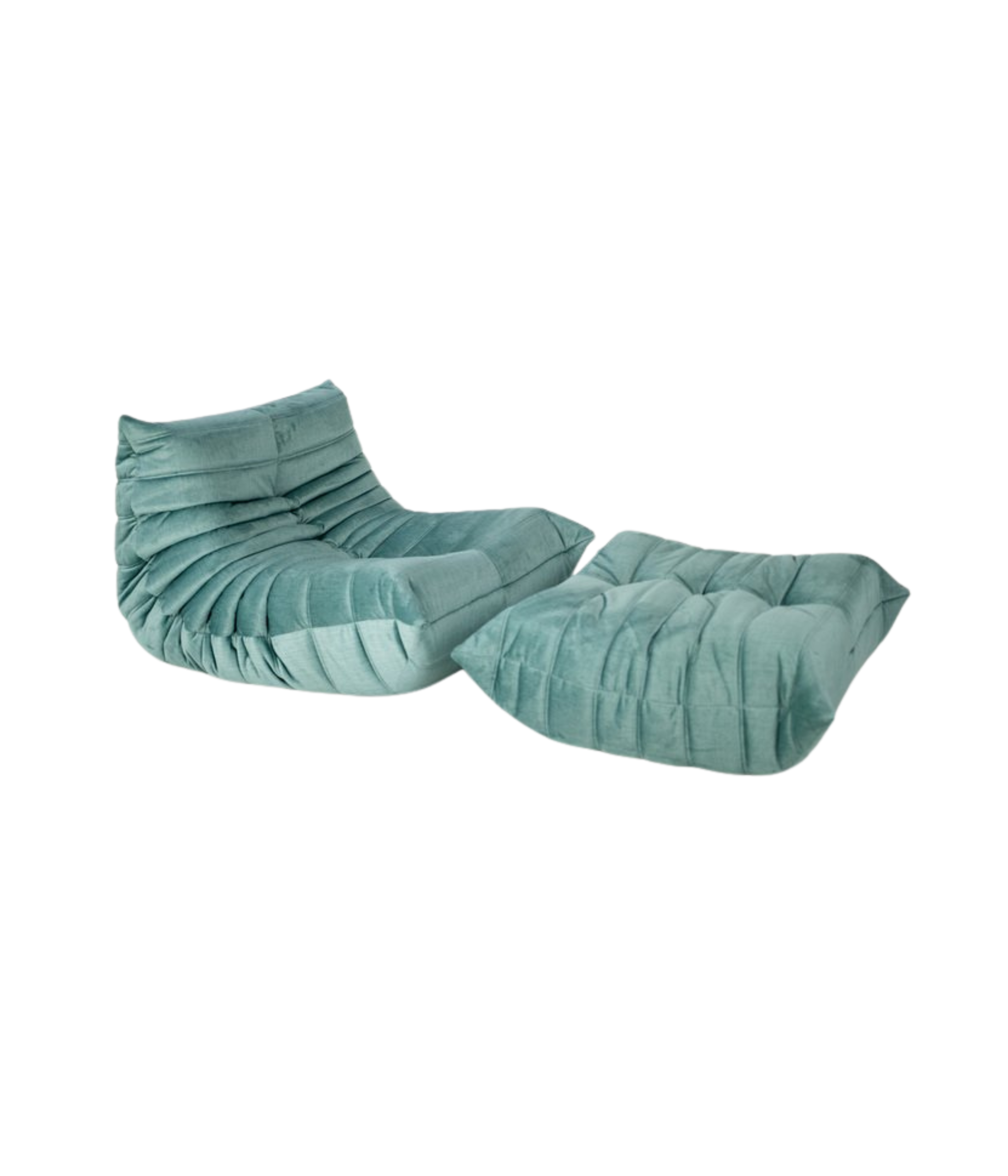 Set_of_Togo_Lounge_Chair_and_Pouf_by_Michel_Ducaroy_for_Ligne_Roset,_Mint_Velvet,_France,_1980