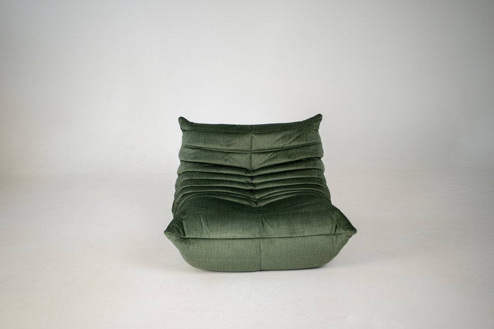 Set_of_Togo_Lounge_Chair_and_Pouf_by_Michel_Ducaroy_for_Ligne_Roset,_Moss_Velvet,_France,_1975