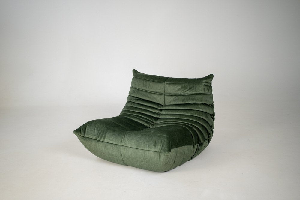 Set_of_Togo_Lounge_Chair_and_Pouf_by_Michel_Ducaroy_for_Ligne_Roset,_Moss_Velvet,_France,_1975