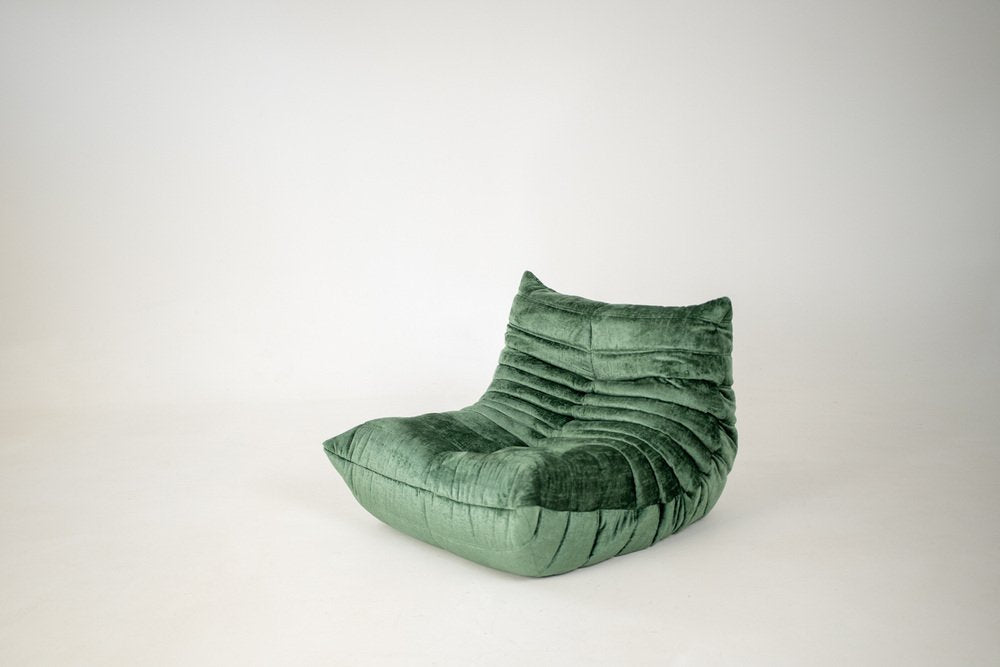 Set_of_Togo_Lounge_Chair_and_Pouf_by_Michel_Ducaroy_for_Ligne_Roset,_Pistachio_Boulcet_Fabric,_France,_1977