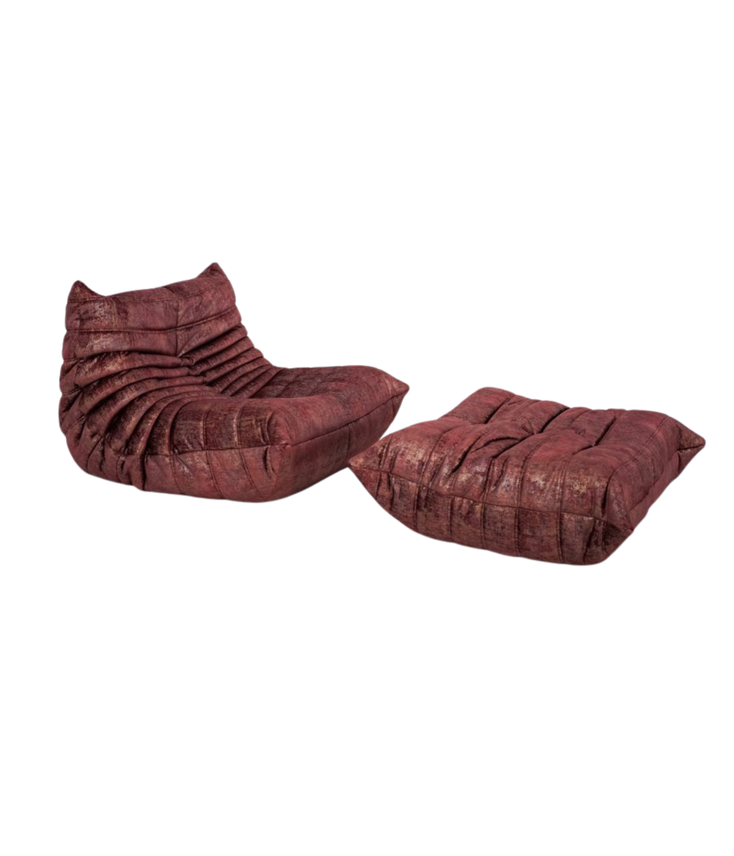 Set_of_Togo_Lounge_Chair_and_Pouf_by_Michel_Ducaroy_for_Ligne_Roset,_Rust_Velvet,_France,_1979