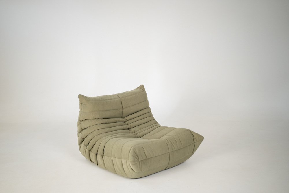 Set_of_Togo_Lounge_Chair_and_Pouf_by_Michel_Ducaroy_for_Ligne_Roset,_Sand_Corduroy,_France,_1982