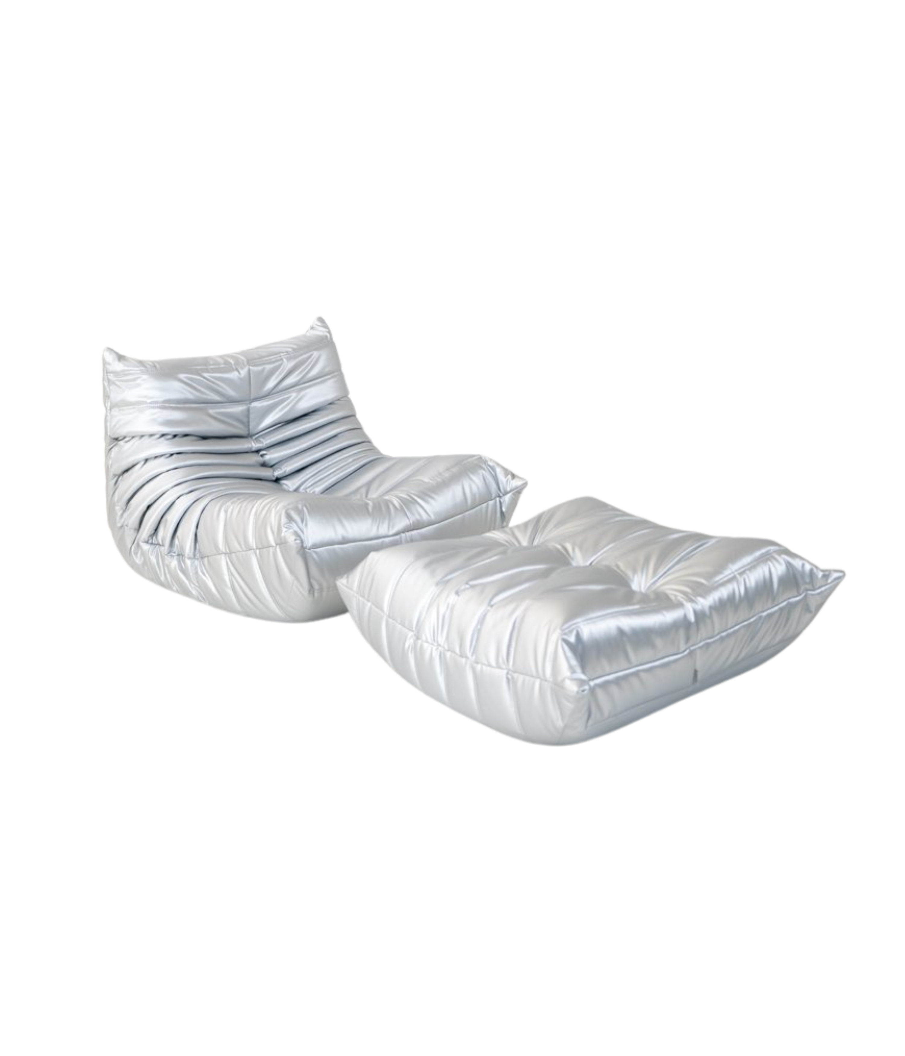Set_of_Togo_Lounge_Chair_and_Pouf_by_Michel_Ducaroy_for_Ligne_Roset,_Silver_Skai,_France,_1973