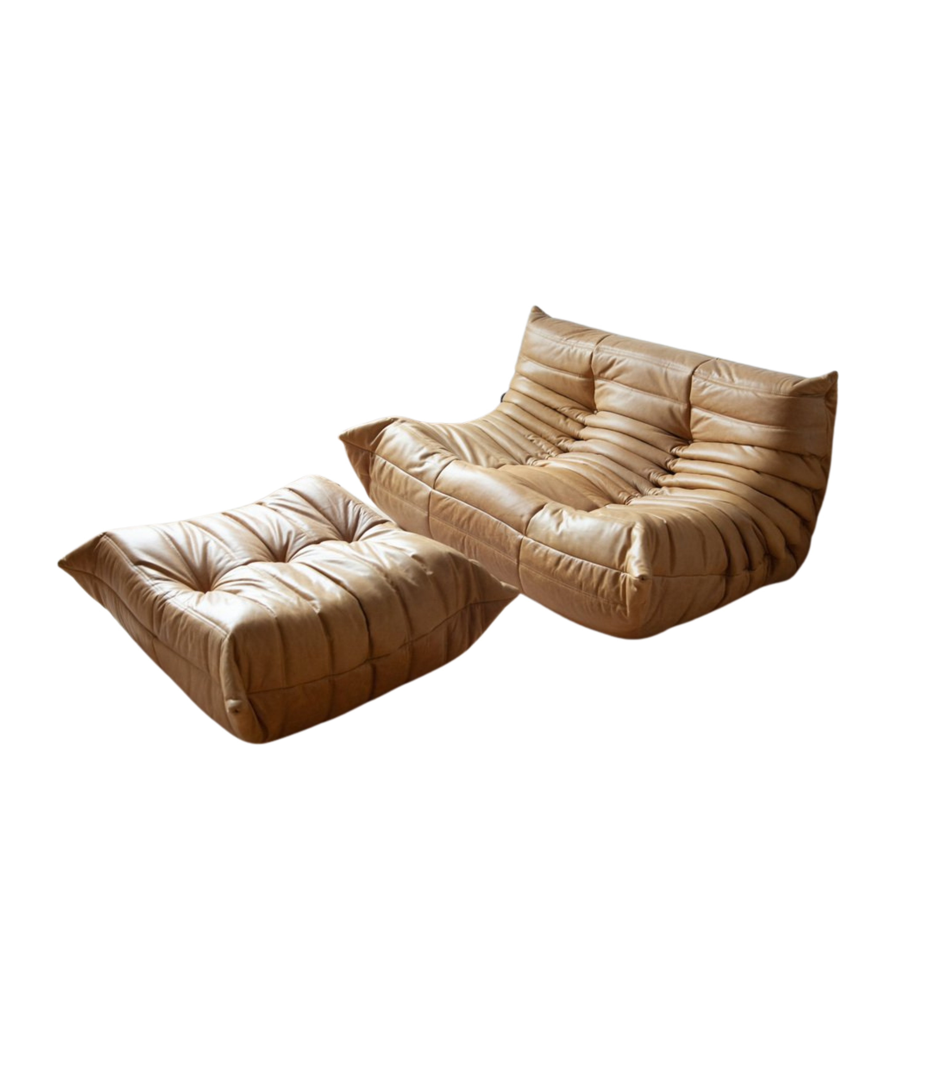 Set_of_Togo_Sofa_and_Pouf_by_Michel_Ducaroy_for_Ligne_Roset,_Camel_Brown_Leather,_France,_1973
