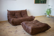 Set_of_Togo_Sofa_and_Pouf_by_Michel_Ducaroy_for_Ligne_Roset,_Dark_Brown_Leather,_France,_1975
