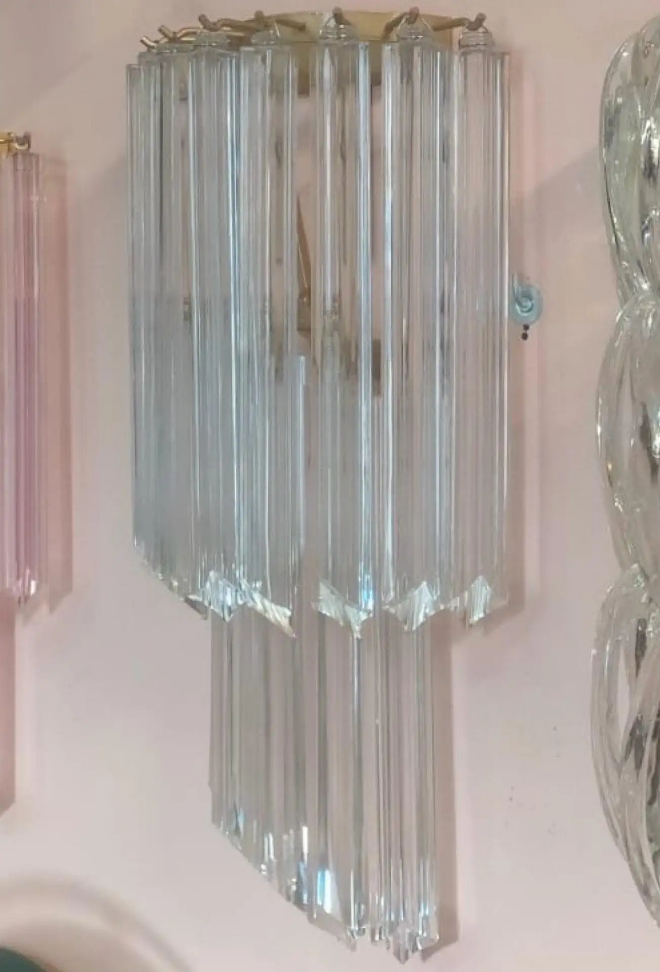 Set_of_2_1970s_Venini_Style_Mid-century_Modern_Clear_Murano_Glass_Wall_Sconces