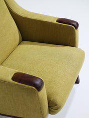 Set_of_two_Danish_vintage_armchairs_teak_wood_yellow_fabric