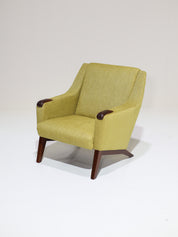 Set_of_two_Danish_vintage_armchairs_teak_wood_yellow_fabric