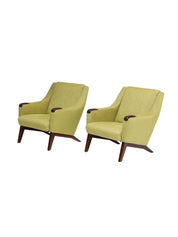 Set_of_two_Danish_vintage_armchairs_teak_wood_yellow_fabric