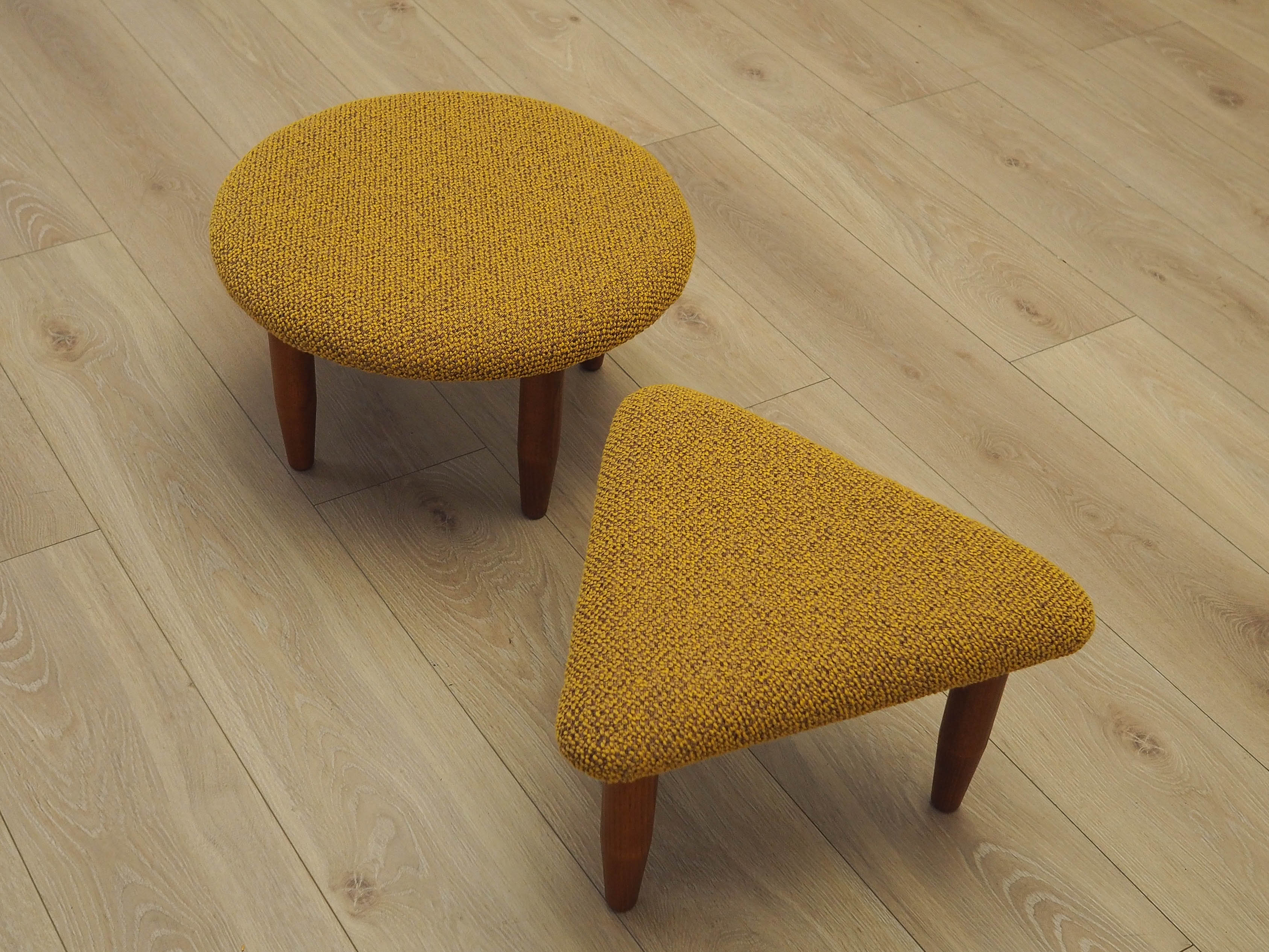 Set_of_2_Footstools,_Beech_Wood,_Mustard_Fabric,_1990s_Denmark