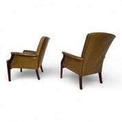 Set_of_2_moss_green_Froxfield_leather_armchairs_by_Parker_Knoll,_1960