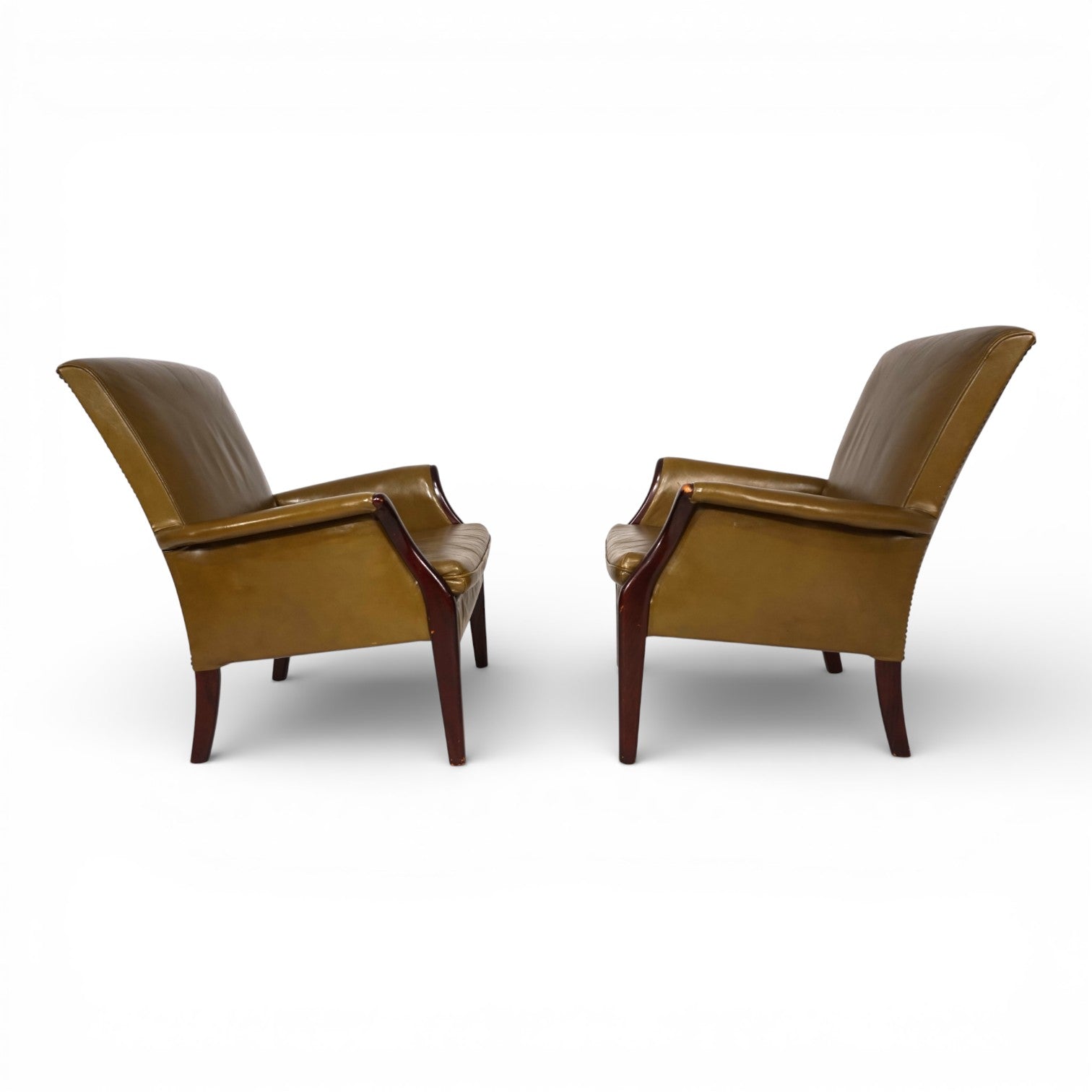 Set_of_2_moss_green_Froxfield_leather_armchairs_by_Parker_Knoll,_1960
