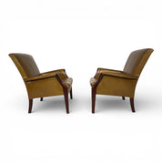 Set_of_2_moss_green_Froxfield_leather_armchairs_by_Parker_Knoll,_1960