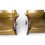 Set_of_2_moss_green_Froxfield_leather_armchairs_by_Parker_Knoll,_1960