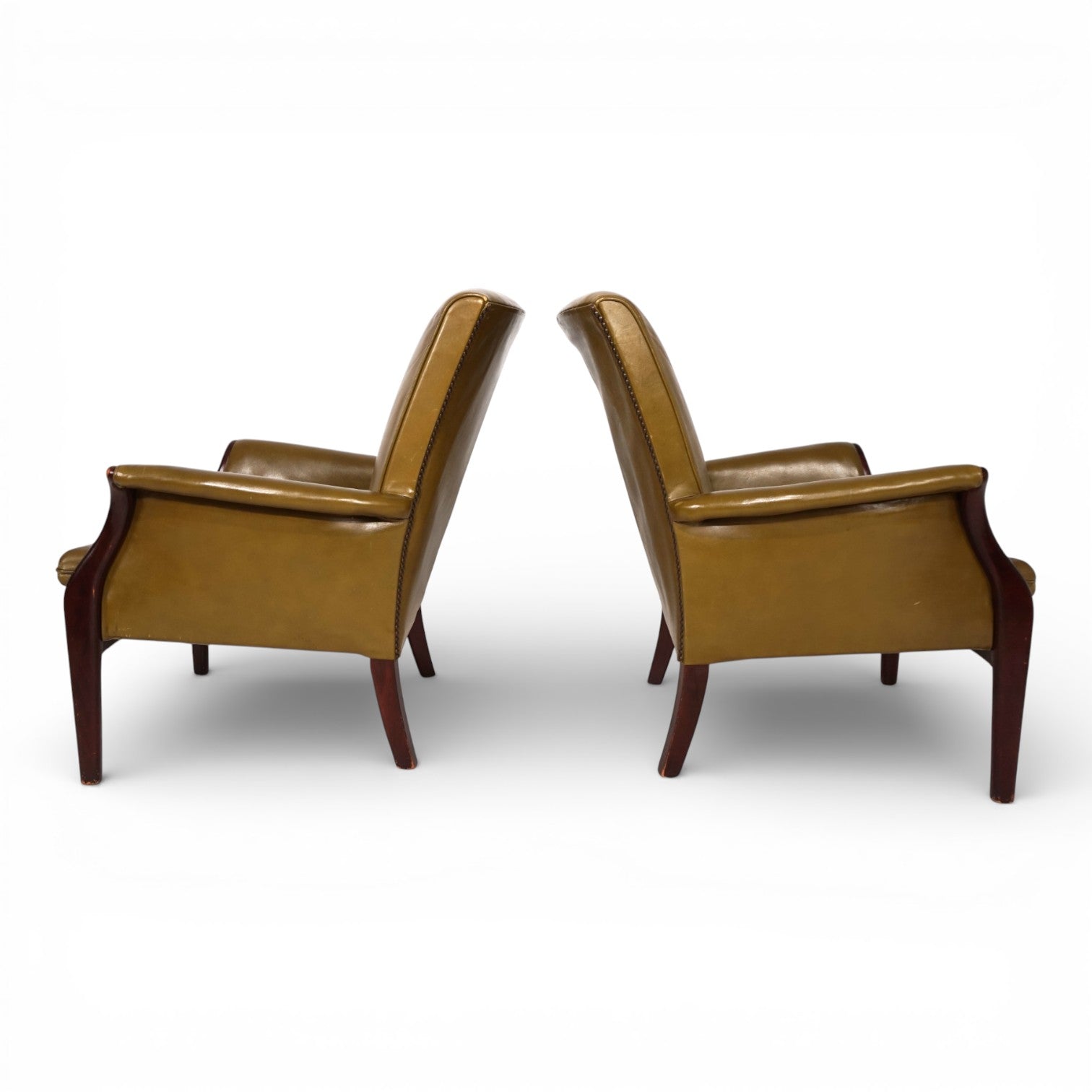 Set_of_2_moss_green_Froxfield_leather_armchairs_by_Parker_Knoll,_1960