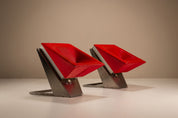 Set_of_2_Sculptural_Lounge_Chairs,_Metal_And_Red_Leather,_1960s,_Italy