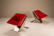 Set_of_2_Sculptural_Lounge_Chairs,_Metal_And_Red_Leather,_1960s,_Italy