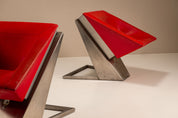 Set_of_2_Sculptural_Lounge_Chairs,_Metal_And_Red_Leather,_1960s,_Italy