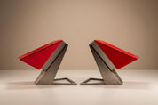 Set_of_2_Sculptural_Lounge_Chairs,_Metal_And_Red_Leather,_1960s,_Italy