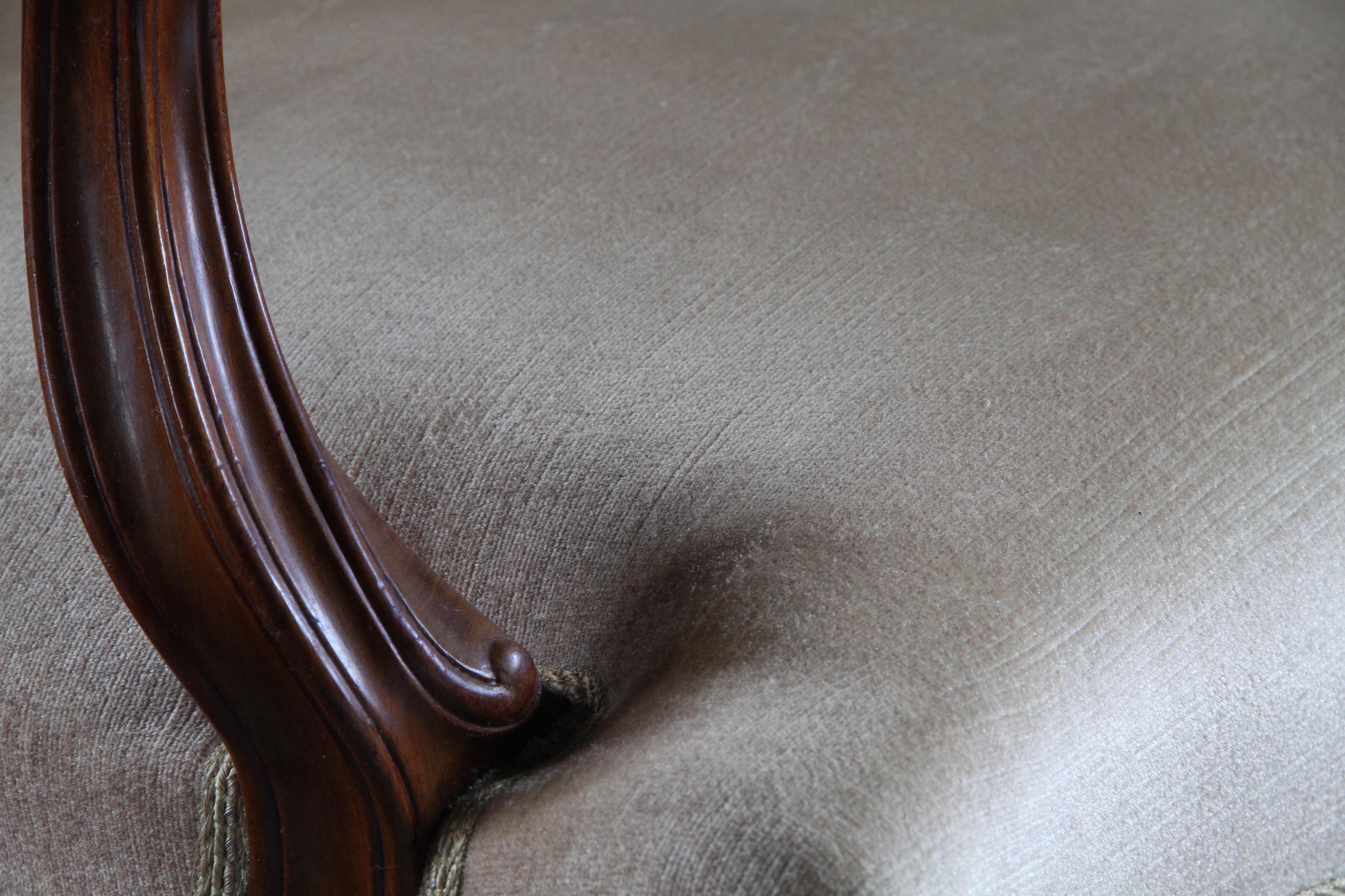 Set_of_4_Antique_Danish_Rococo_Revival_Lounge_Chairs_with_Carved_Wooden_Frames_and_Velvet_Upholstery,_19th_Century