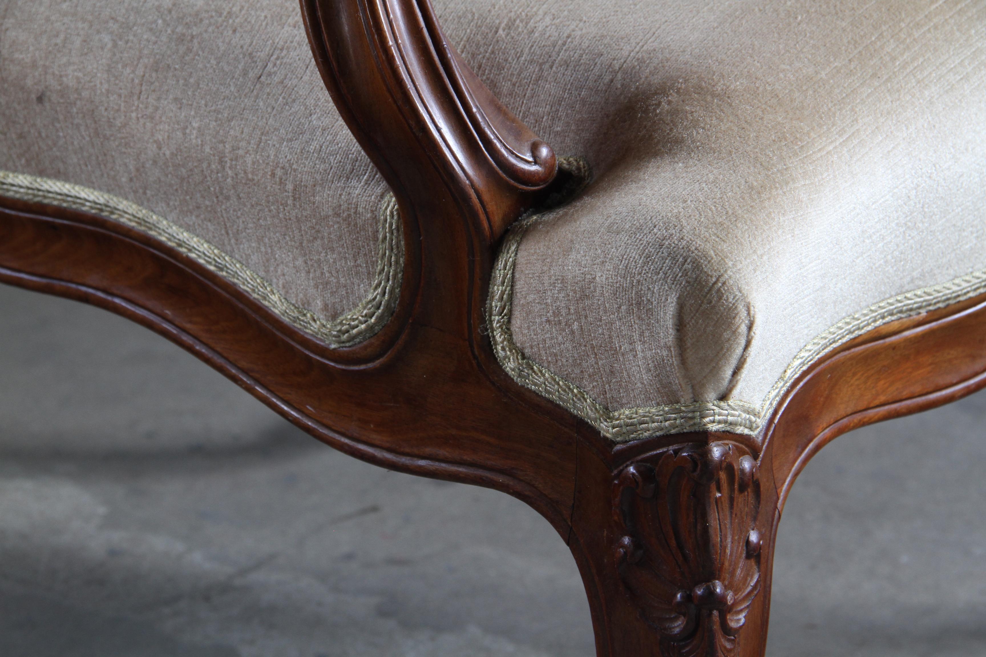 Set_of_4_Antique_Danish_Rococo_Revival_Lounge_Chairs_with_Carved_Wooden_Frames_and_Velvet_Upholstery,_19th_Century