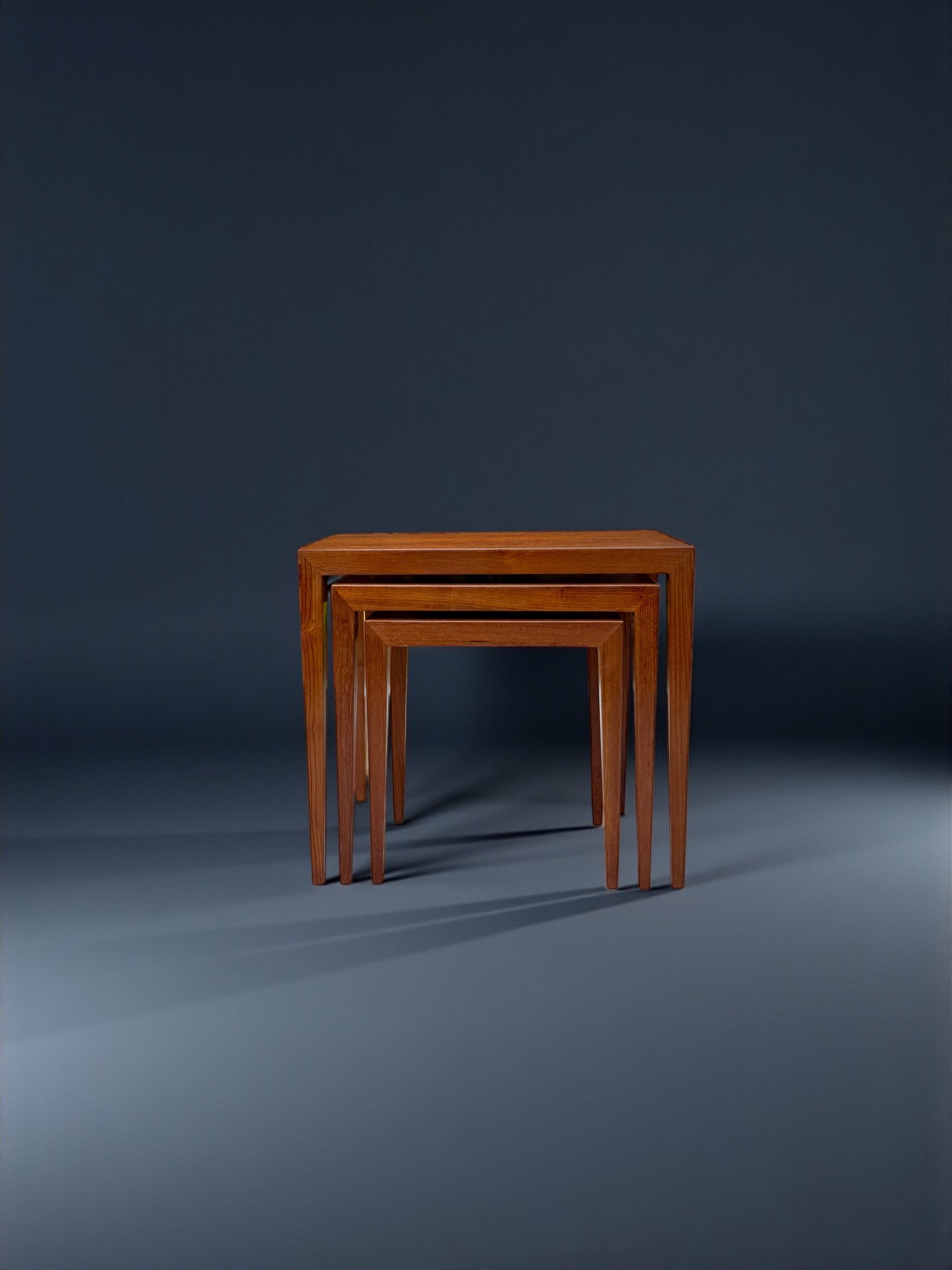 Severin_Hansen_Teak_Nesting_Tables_for_Haslev_Mobelfabrik,_Demark_1960's