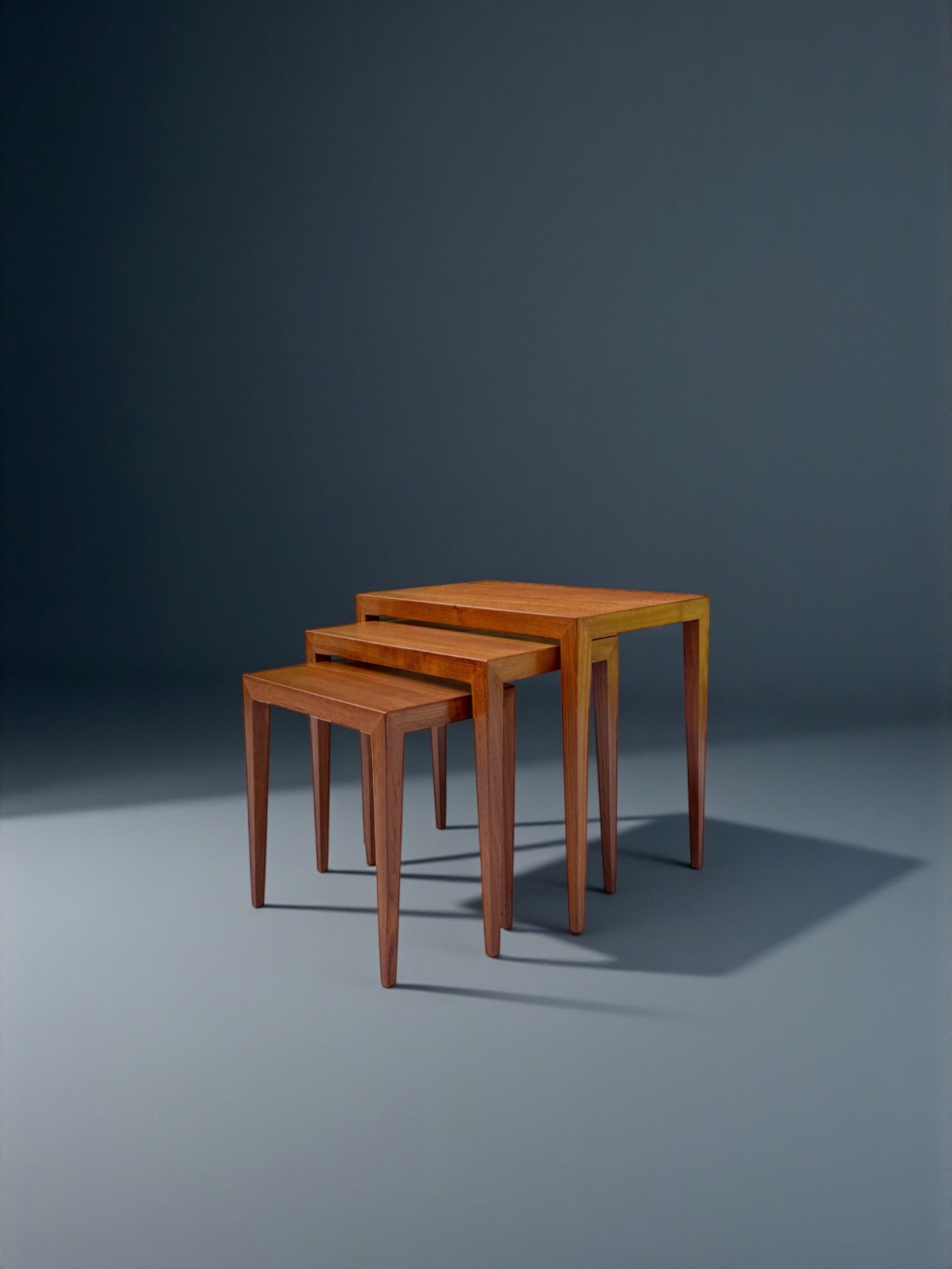 Severin_Hansen_Teak_Nesting_Tables_for_Haslev_Mobelfabrik,_Demark_1960's