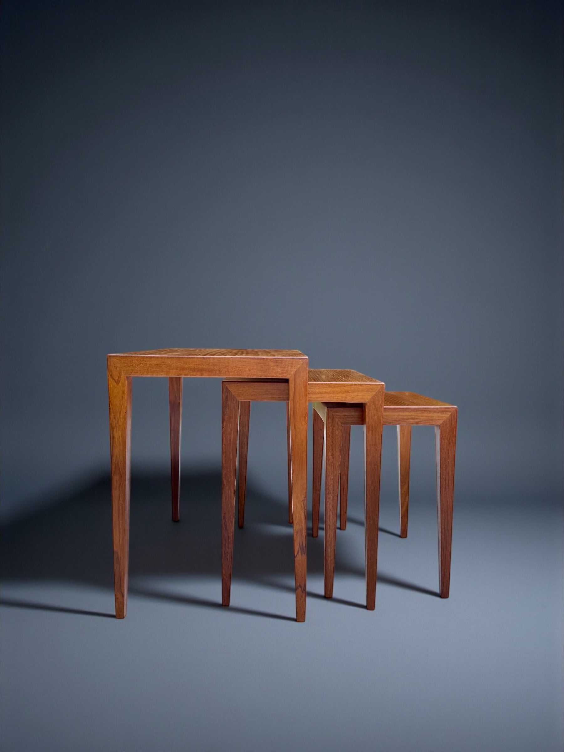 Severin_Hansen_Teak_Nesting_Tables_for_Haslev_Mobelfabrik,_Demark_1960's