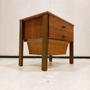 Vintage_Solid_Wood_Sewing_Cabinet_with_Woven_Basket,_Scandinavian_Side_Table