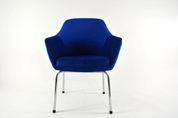 1980s_Shell_Armchair_in_Royal_Blue_Velvet_with_Chrome_Base