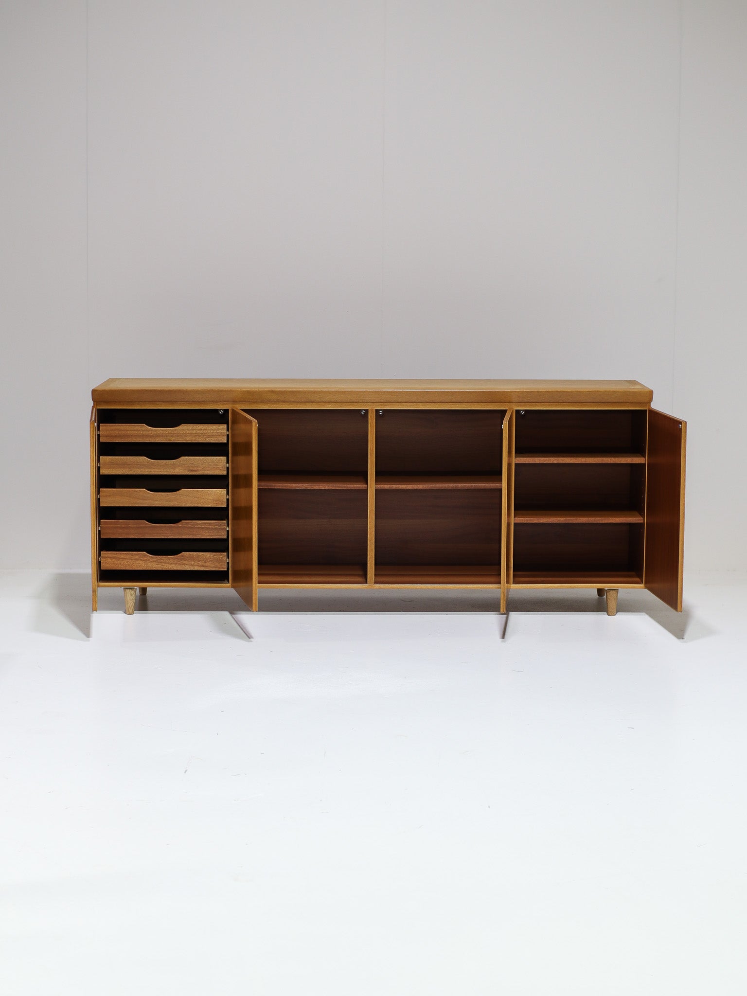 Skovby_Oak_Sideboard_with_Sliding_Doors,_Denmark_1960s