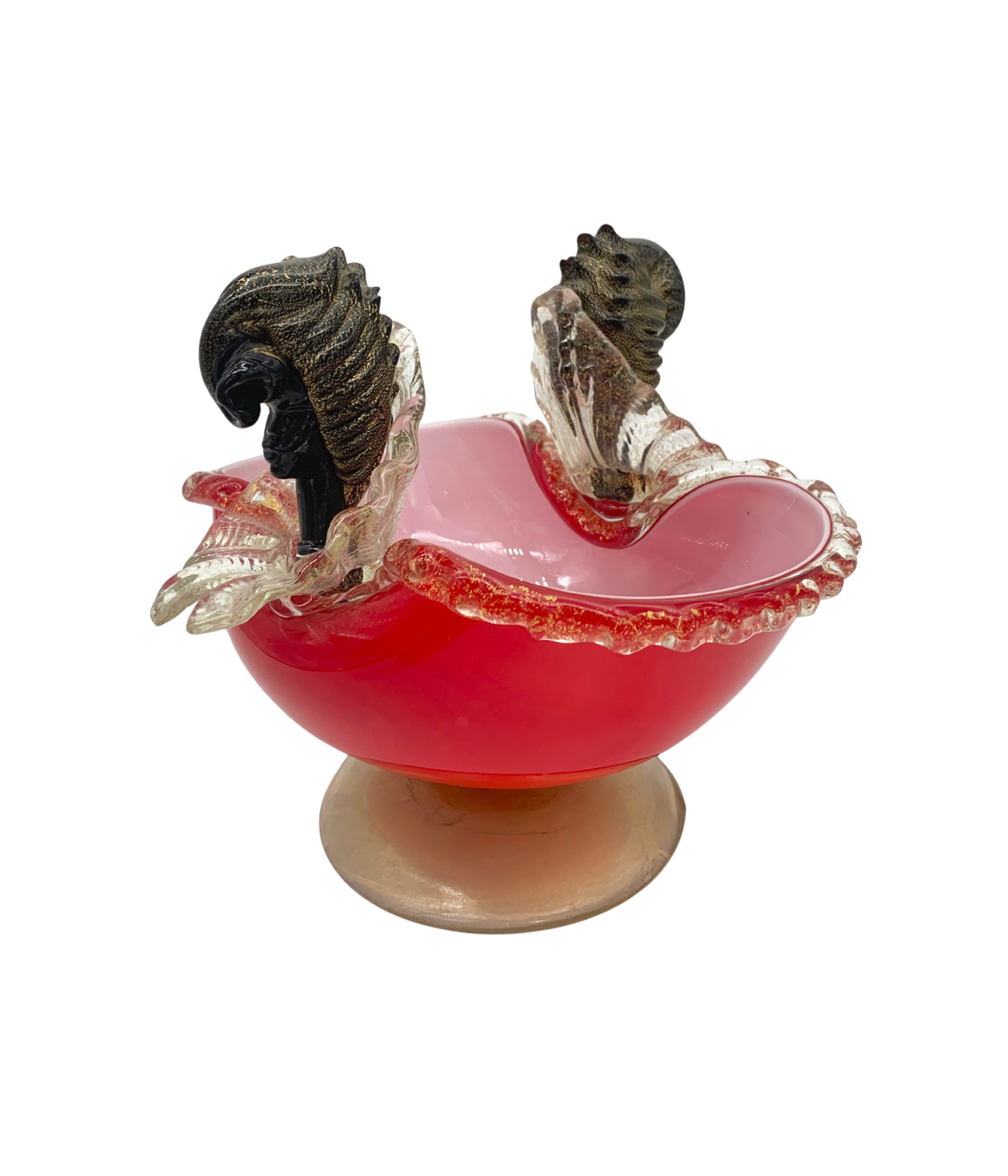 Signed_Barovier_Murano_Art_Glass_Bowl_in_Ruby_Red,_Clear_and_Black_Glass,_Italy