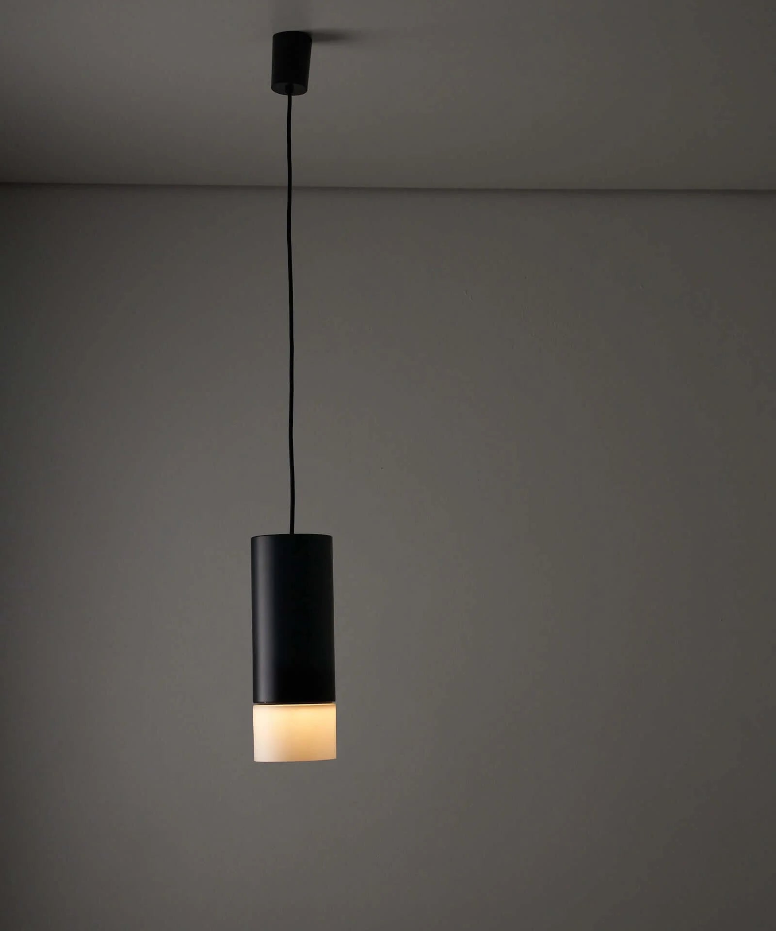 Sleek_Opaline_Glass_&_Metal_Pendant,_Cosack,_1960,_Germany