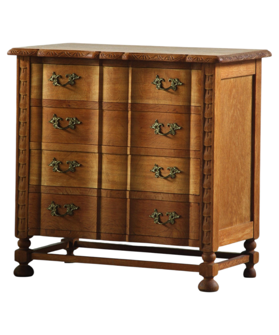 Small_Danish_Oak_Chest_of_Drawers_with_Brass_Handles,_Denmark,_1960s