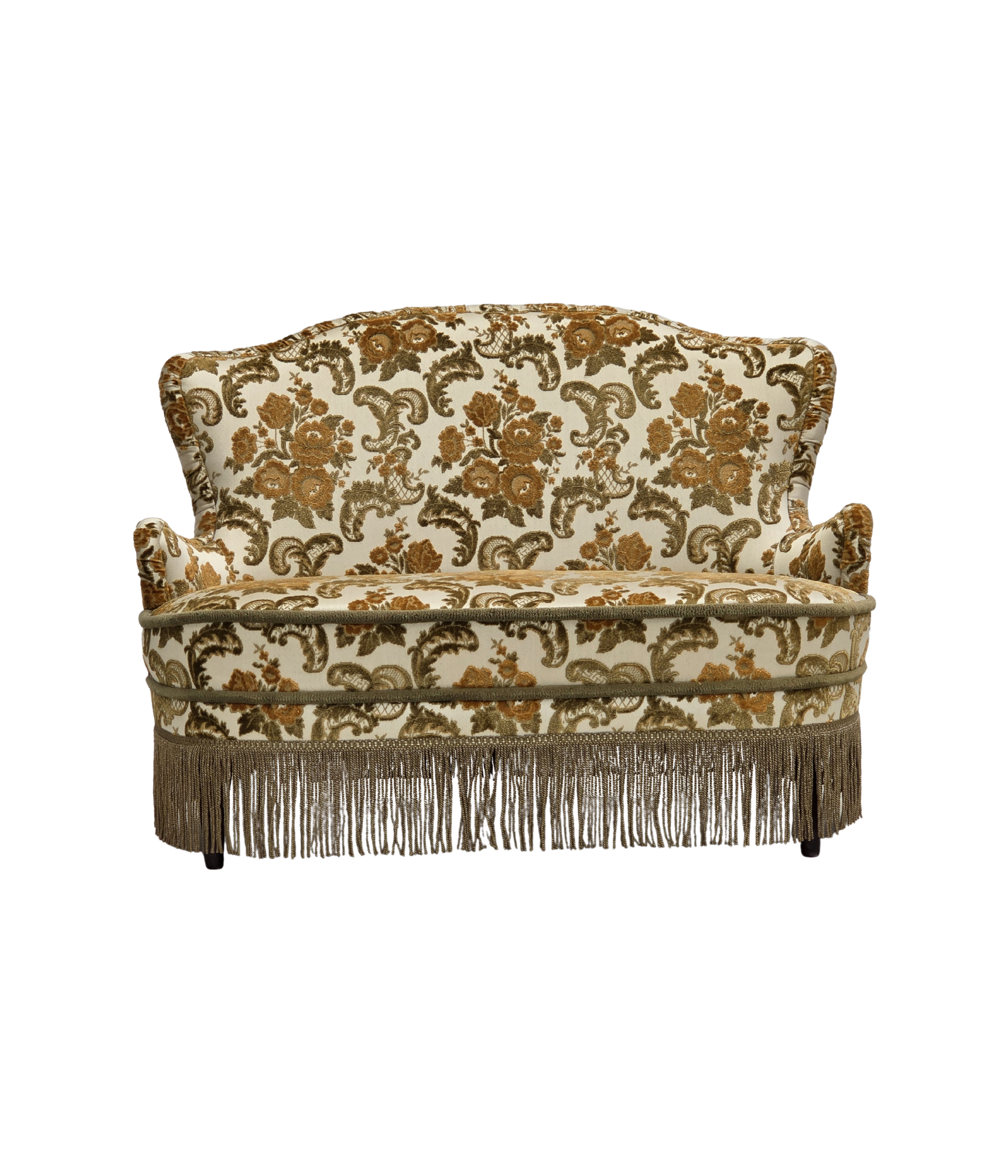 Small_Danish_Two-Seater_Sofa_in_Brown_Beige_Fabric_and_Beech,_Denmark,_1970s