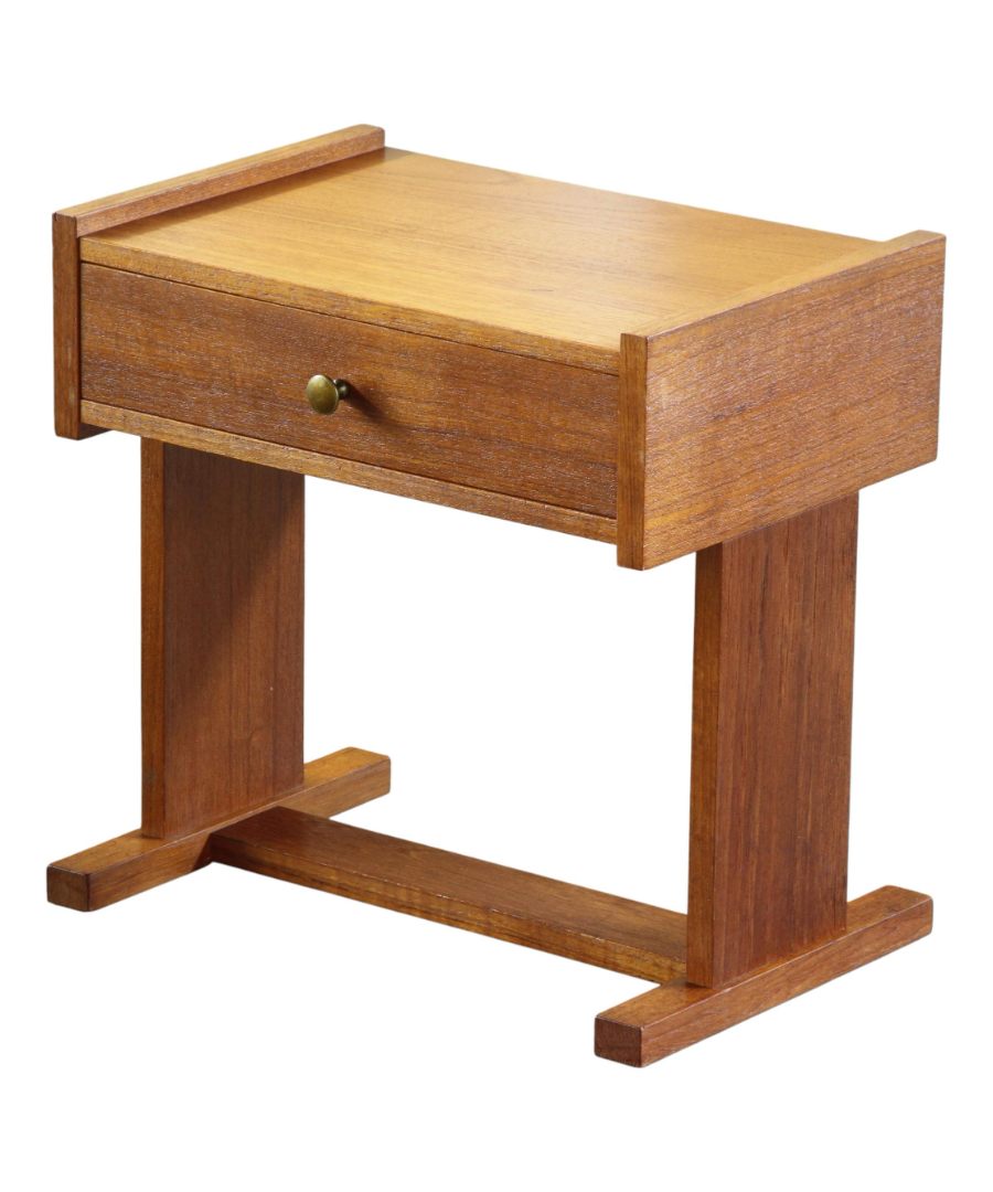Small_Vintage_Teak_Bedside_Table_with_Single_Drawer,_Mid-Century_Modern_Style