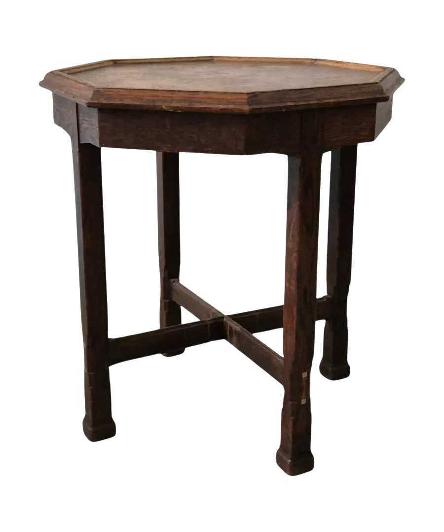 Smoking_Table_by_Nordiska_Kompaniet,_Solid_Oak_and_Hammered_Copper_Side_Table,_Sweden,_1913