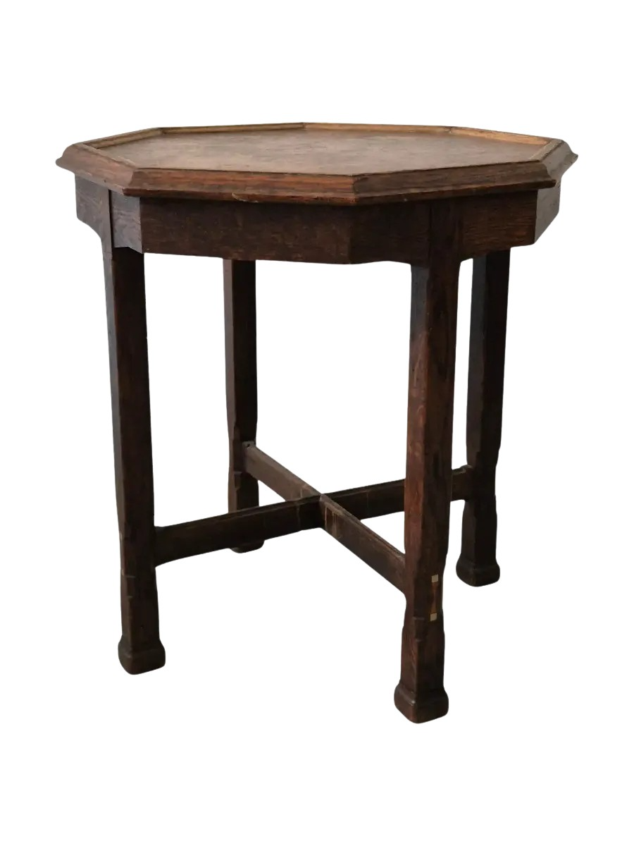 Smoking_Table_by_Nordiska_Kompaniet,_Solid_Oak_and_Hammered_Copper_Side_Table,_Sweden,_1913